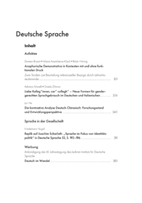 Dokument Inhaltsverzeichnis