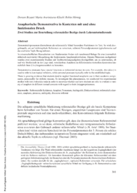Dokument Anaphorische Demonstrativa in Kontexten mit und ohne funktionalen Druck