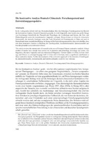 Dokument Die kontrastive Analyse Deutsch-Chinesisch: Forschungsstand und Entwicklungsperspektive