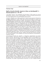 Dokument Replik auf Joachim Scharloth: &bdquo;Sprache im Fokus von Identit&auml;tspolitik&ldquo; in Deutsche Sprache 52, S. 192&ndash;196