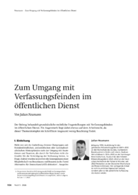 Dokument Zum Umgang mit Verfassungsfeinden im &ouml;ffentlichen Dienst