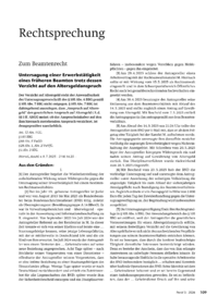 Dokument Untersagung einer Erwerbst&auml;tigkeit eines fr&uuml;heren Beamten trotz dessen Verzicht auf den Altersgeldanspruch