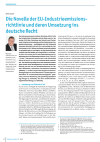 Dokument Die Novelle der EU-Industrieemissionsrichtlinie und deren Umsetzung ins deutsche Recht