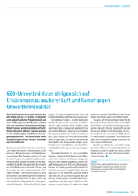 Dokument G20-Umweltminister einigen sich auf Erkl&auml;rungen zu sauberer Luft und Kampf gegen Umweltkriminalit&auml;t