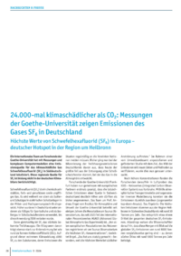 Dokument 24.000-mal klimasch&auml;dlicher als CO 2 : Messungen der Goethe-Universit&auml;t zeigen Emissionen des Gases SF 6  in Deutschland