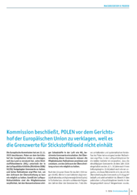 Dokument Kommission beschlie&szlig;t, POLEN vor dem Gerichtshof der Europ&auml;ischen Union zu verklagen, weil es die Grenzwerte f&uuml;r Stickstoffdioxid nicht einh&auml;lt
