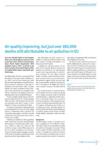 Dokument Air quality improving, but just over 180,000 deaths still attributable to air pollution in EU