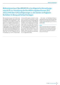 Dokument Referentenentwurf des BMUKN f&uuml;r eine Allgemeine Verwaltungsvorschrift zur Umsetzung des Durchf&uuml;hrungsbeschlusses (EU) 2023/2749 &uuml;ber Schlussfolgerungen zu den besten verf&uuml;gbaren Techniken in Bezug auf Schlachtanlagen