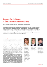 Dokument Tagungsbericht zum 7. PinG-Nachwuchsworkshop