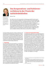 Dokument Das Kooperations- und Koh&auml;renzverfahren in der Praxis der Aufsichtsbeh&ouml;rden