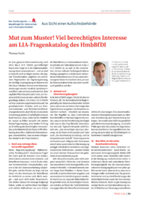 Dokument Mut zum Muster! Viel berechtigtes Interesse am LIA-Fragenkatalog des HmbBfDI
