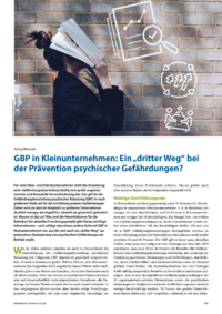 Dokument GBP in Kleinunternehmen: Ein &bdquo;dritter Weg&ldquo; bei der Pr&auml;vention psychischer Gef&auml;hrdungen?
