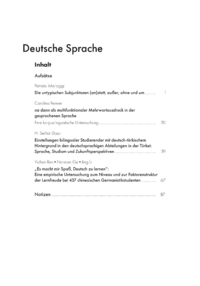 Dokument Inhaltsverzeichnis