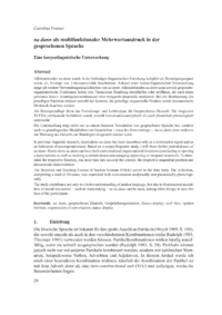 Dokument  na dann  als multifunktionaler Mehrwortausdruck in der gesprochenen Sprache