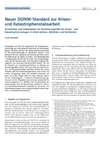 Dokument Neuer DGfKM-Standard zur Krisen- und Katastrophenstabsarbeit