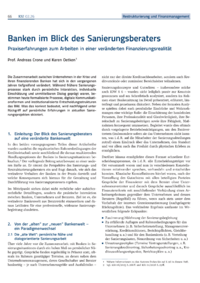 Dokument Banken im Blick des Sanierungsberaters