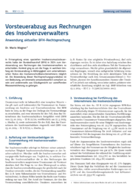 Dokument Vorsteuerabzug aus Rechnungen des Insolvenzverwalters