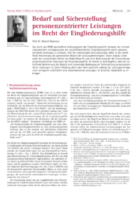 Dokument Bedarf und Sicherstellung personenzentrierter Leistungen im Recht der Eingliederungshilfe