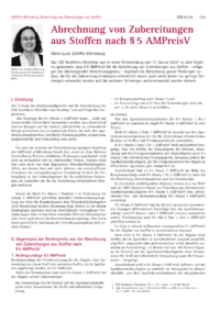 Dokument Abrechnung von Zubereitungen aus Stoffen nach &sect; 5 AMPreisV