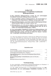 Dokument Artikel 128 Aus nachrangigen Schuldtiteln bestehende Risikopositionen