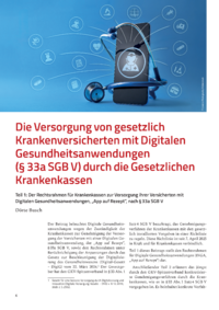 Dokument Die Versorgung von gesetzlich Krankenversicherten mit Digitalen Gesundheitsanwendungen (&sect; 33a SGB V) durch die Gesetzlichen Krankenkassen