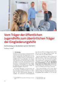 Dokument Vom Tr&auml;ger der &ouml;ffentlichen Jugendhilfe zum &uuml;ber&ouml;rtlichen Tr&auml;ger der Eingliederungshilfe