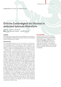 Dokument &Ouml;rtliche Zust&auml;ndigkeit bei Wechsel in ambulant betreute Wohnform