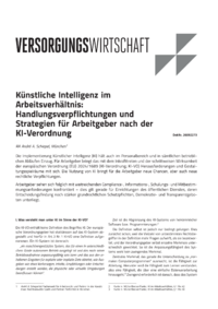 Dokument K&uuml;nstliche Intelligenz im Arbeitsverh&auml;ltnis: Handlungsverpflichtungen und Strategien f&uuml;r Arbeitgeber nach der KI-Verordnung