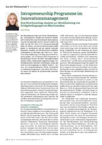 Dokument Intrapreneurship Programme im Innovationsmanagement