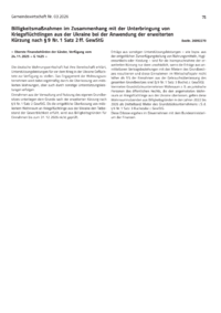 Dokument Billigkeitsma&szlig;nahmen im Zusammenhang mit der Unterbringung von Kriegsfl&uuml;chtlingen aus der Ukraine bei der Anwendung der erweiterten K&uuml;rzung nach &sect; 9 Nr. 1 Satz 2 ff. GewStG