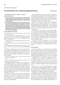 Dokument Zur Bestimmtheit einer Zweitwohnungssteuersatzung