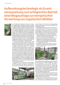 Dokument Aufbereitungstechnologie als Grundvoraussetzung zum erfolgreichen Betrieb einer Biogasanlage zur energetischen Verwertung von organischen Abf&auml;llen