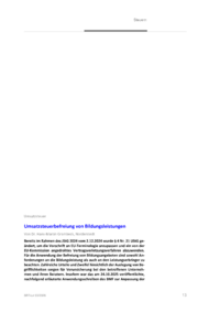 Dokument Umsatzsteuerbefreiung von Bildungsleistungen