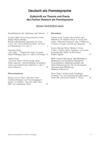 Dokument Inhaltsverzeichnis