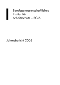 Dokument Jahresbericht 2006 des BGIA