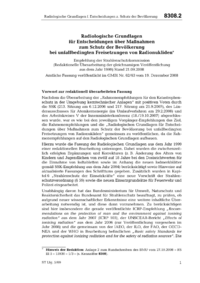 Dokument Radiologische Grundlagen f&uuml;r Entscheidungen &uuml;ber Ma&szlig;nahmen zum Schutz der Bev&ouml;lkerung bei unfallbedingten Freisetzungen von Radionukliden