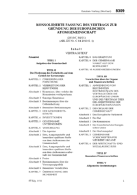 Dokument Konsolidierte Fassung des Vertrags zur Gr&uuml;ndung der Europ&auml;ischen Atomgemeinschaft