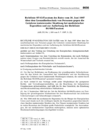Dokument Richtlinie 97/43/Euratom des Rates vom 30. Juni 1997 &uuml;ber den Gesundheitsschutz von Personen gegen die Gefahren ionisierender Strahlung bei medizinischer Exposition