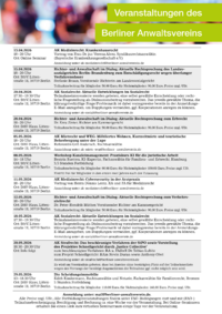 Dokument Veranstaltungen des Berliner Anwaltsvereins