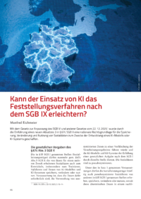 Dokument Kann der Einsatz von KI das Feststellungsverfahren nach dem SGB IX erleichtern?