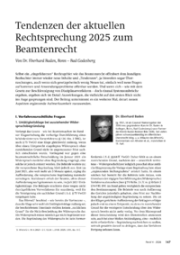 Dokument Tendenzen der aktuellen Rechtsprechung 2025 zum Beamtenrecht
