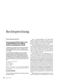 Dokument Versorgungsrechtliche Folgen einer strafgerichtlichen Verurteilung durch ein ausl&auml;ndisches Gericht