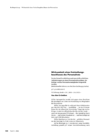 Dokument Wirksamkeit eines Freistellungsbeschlusses des Personalrats