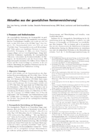 Dokument Aktuelles aus der gesetzlichen Rentenversicherung