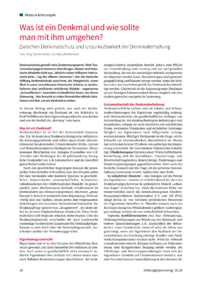 Dokument Was ist ein Denkmal und wie sollte man mit ihm umgehen?