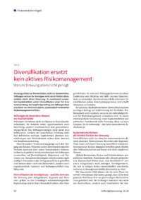 Dokument Diversifikation ersetzt kein aktives Risikomanagement &ndash; Teil 1