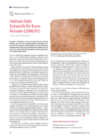 Dokument Helmut Zobl: Entw&uuml;rfe f&uuml;r Euro-M&uuml;nzen (1996/97)