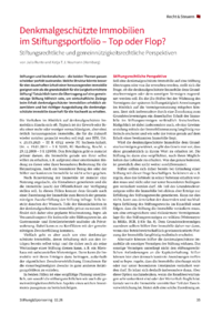 Dokument Denkmalgesch&uuml;tzte Immobilien im Stiftungsportfolio &ndash; Top oder Flop?