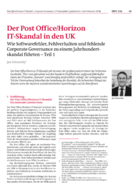 Dokument Der Post Office/Horizon IT-Skandal in den UK