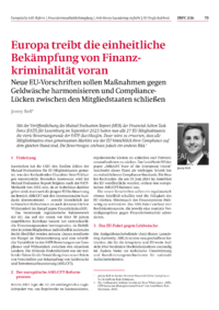 Dokument Europa treibt die einheitliche Bek&auml;mpfung von Finanzkriminalit&auml;t voran
